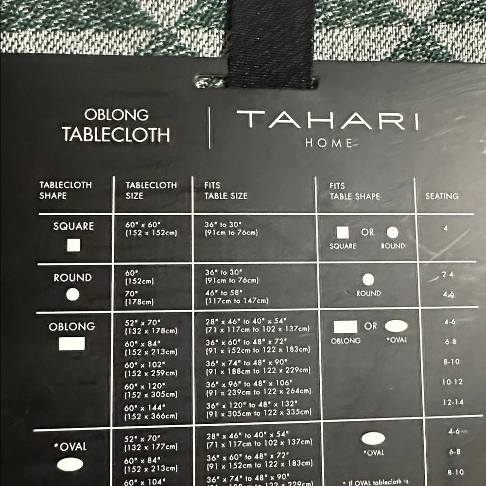 Tahari Home Green and silver Christmas tree oblong tablecloth